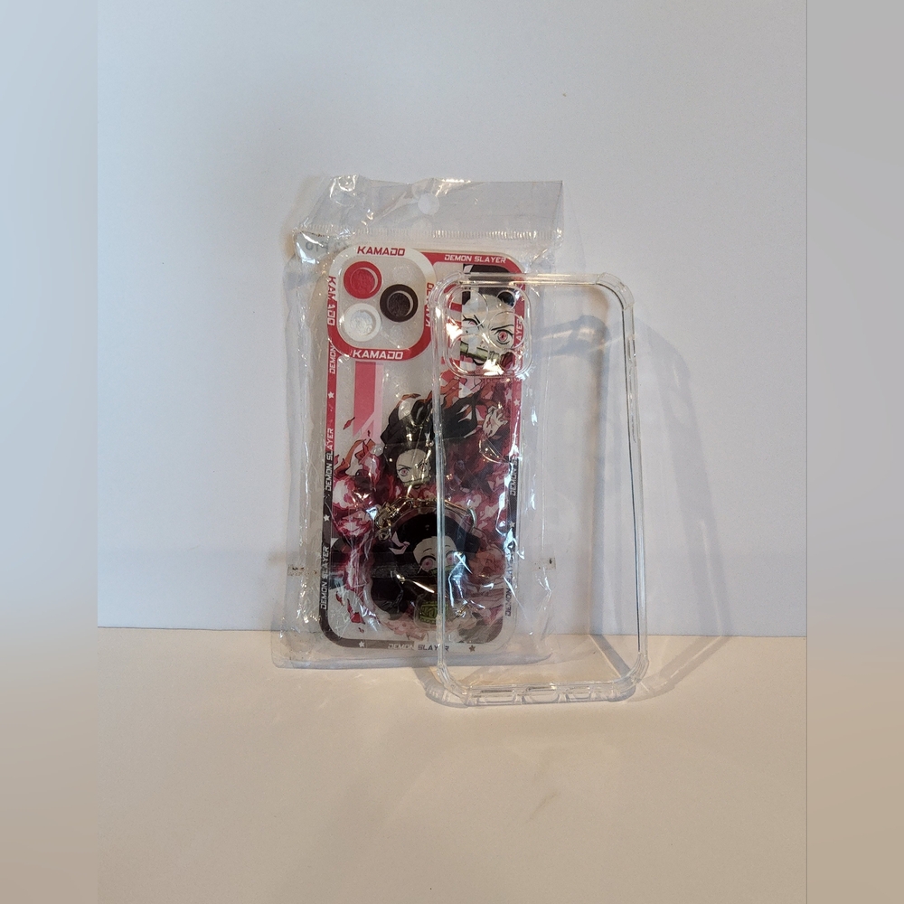 2 pack iPhone 12 Pro‎ protective painted and clear case  (Anime and Clear )